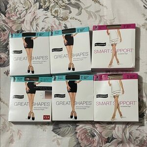 No Nonsense Great Shapes & Smart Support panty Hose lot size C New
